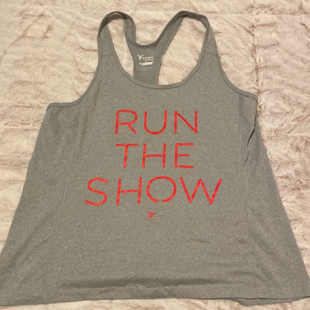 Gray workout racer back tank top